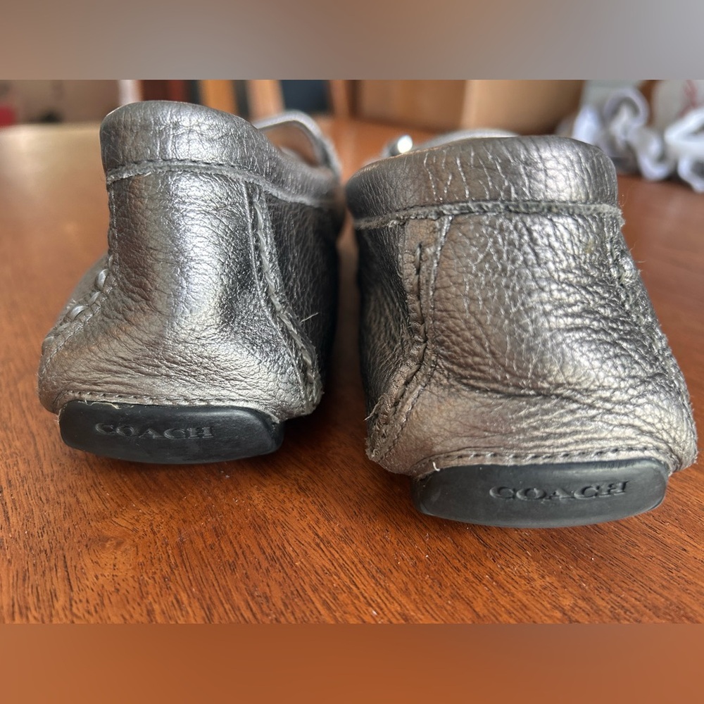Coach Metallic Silver Women's Loafers - Picture 3 of 5